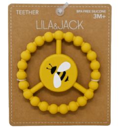 100 Pieces Mustard Silicone Peace Teether With Bumblebee Print - Baby Accessories