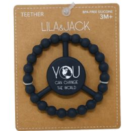 100 Pieces Navy Silicone Peace Teether With "you Can Change The World" Text - Baby Accessories