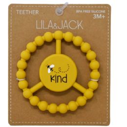100 Pieces Mustard Silicone Peace Teether With Bee "kind" - Baby Accessories