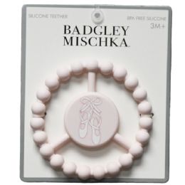 100 Pieces Ivory Silicone Peace Teether With Ballerina Pointe Shoes Print - Baby Accessories