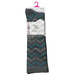 60 Pieces 2pk S/m Ladies Fashion Black Pattern Compression Socks - Womens Crew Sock