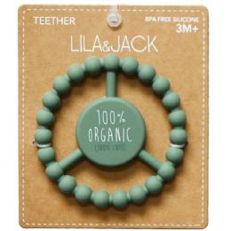 100 Pieces Hunter Green Silicone Peace Teether With "100% Organic" Text - Baby Accessories