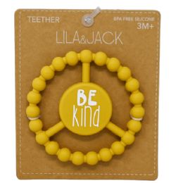 100 Pieces Mustard Silicone Peace Teether With "be Kind" Text - Baby Accessories