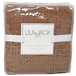 48 Pieces 30x40-inch Cotton Waffle Blanket - Brown - Comforters & Bed Sets