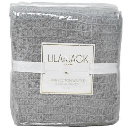 48 Pieces Grey Cotton Waffle Blanket 30x40 - Comforters & Bed Sets
