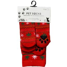 36 Pieces Red Snowflake Socks - Pet Accessories