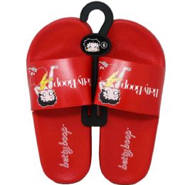 Wholesale Footwear Betty Boop Red Slide Sandal Asst Size: 6-7-8-9-10-11, Ratio: 1-2-3-3-2-1