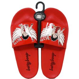 Wholesale Footwear Betty Boop Red Slide Sandal Asst Size: 6-7-8-9-10-11, Ratio: 1-2-3-3-2-1