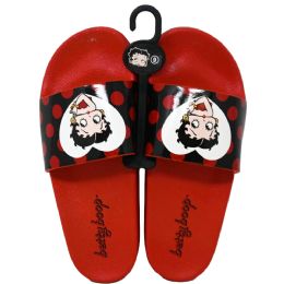 Wholesale Footwear Betty Boop Red Dot Slide Sandal Asst Size