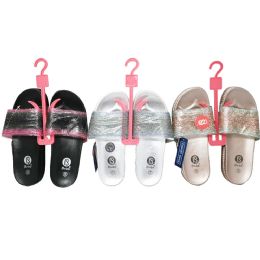 Wholesale Footwear Women Platform Ombre Slide Sandal W/rhinestones 3-Asst Colors/5-Asst Size