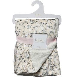 48 Pieces Cream Ditsy Floral Printed Mink & Sherpa Blanket - Fleece & Sherpa Blankets