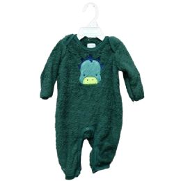 48 Pieces Dino Green Footed Coverall - Baby Apparel