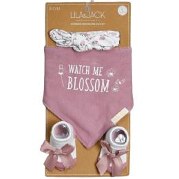 36 Sets 3-Piece Mauve And White "watch Me Blossom"/flower Set 0-6mons - Baby Accessories