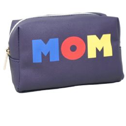 40 Pieces Large Rectangular Printed Cosmetic Bag - "mom" Text - Cosmetic Cases