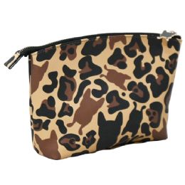 40 Pieces Small French Bulldog & Leopard Print Zip Cosmetic Bag - Cosmetic Cases