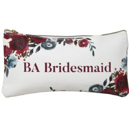 72 Pieces White Pu Cosmetic Bag - Bridesmaid (red Floral) - Cosmetic Cases