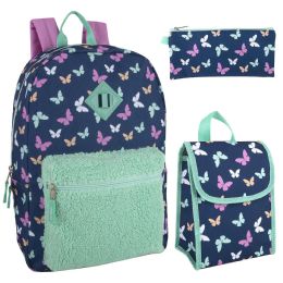 24 Pieces 17-Inch Girls' Butterflies/taffy/ice Green Backpack - Backpacks 17"