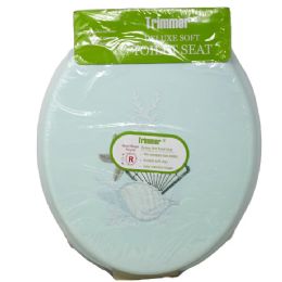 6 Pieces Lake Green Embroidered Soft Toilet Seat - Bathroom Accessories