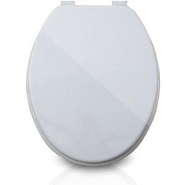 6 Pieces MDF Solid Molded Wood Toilet Seat - Grey - Bathroom Accessories