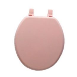 6 Pieces MDF Solid Molded Wood Toilet Seat - Pink - Bathroom Accessories