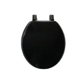 6 Pieces MDF Solid Molded Wood Toilet Seat - Black - Bathroom Accessories