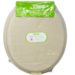 6 Pieces Solid Soft HeavY-Duty Toilet Seat With Plastic Hinges - Bone - Bathroom Accessories