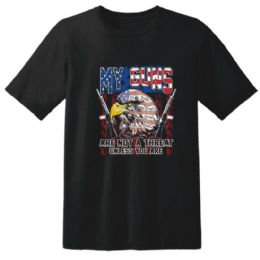 12 Wholesale "my Guns Are Not A Threat Unless You Are" T-Shirts - Black M/l/xl