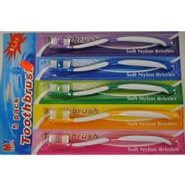 48 Packs Tooth Brushes In Assorted Colors 5pc Pack - Toothbrushes and Toothpaste