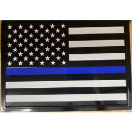 10 pieces Retro Metal Tin Sign Wall Poster Blue Line America Flag - Sign