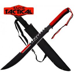 12 pieces Razor Tactical Machete With Sheath - Red - Toy Weapons