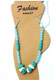 12 of Turquoise Stone Beaded Anklets