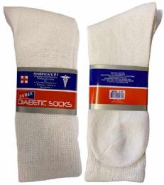 96 pieces Crew Diabetic Socks White Color - Men's Diabetic Socks