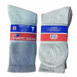 96 pieces Crew Diabetic Socks Gray Color - Men's Diabetic Socks
