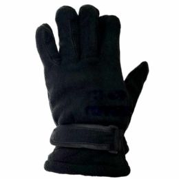 24 pieces Fleece Winter Gloves - Black - Fleece Gloves