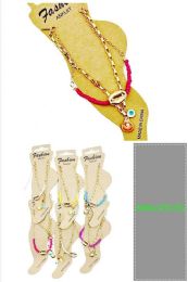 12 of Evil Eye Shell Anklets - Assorted