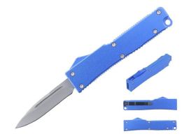 12 pieces 5.25-inch Anodized Aluminum Handle Mini Otf W/ Pocket Clip -Blue - Outdoor Recreation