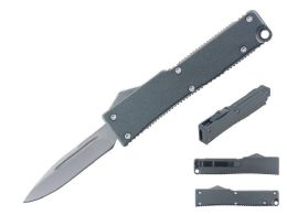 12 pieces 5.25-inch Anodized Aluminum Handle Mini Otf W/ Pocket Clip - Gunmetal - Outdoor Recreation