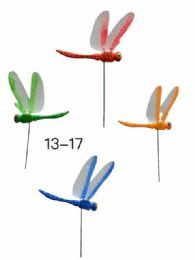 48 pieces 3d Colorful Dragonfly Garden Stake Decorations - Assorted - Garden Decor