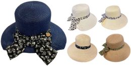 12 Pieces Ladies Bow Tie Sun Hats - Sun Hats