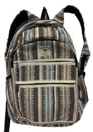 5 pieces Himalayan Hemp Handmade Marijuana Leaf Backpacks - Striped Patterns & Symbols - Backpacks 18" or Larger