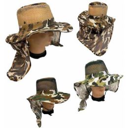 12 pieces Mesh Boonie Hat With Mesh Neck Cover - Cowboy & Boonie Hat