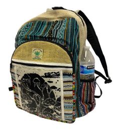 5 pieces Nepal Handmade Himalayan Hemp Backpacks - Mushroom Tree Of Life - Backpacks 15" or Less
