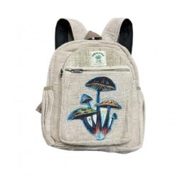5 pieces of Himalayan Hemp Nepal Handmade Mini Backpacks - Mushroom Family