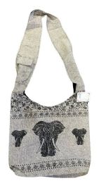 5 Pieces Nepal Handmade Crossbody Hobo Bags - Elephant Print - Draw String & Sling Packs