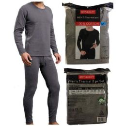 12 pieces of Men's Thermal Wear Set With Shirt & Pants - Assorted