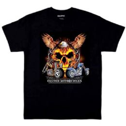 6 pieces of Eagle Skull Rides Black Color T-Shirts Xxxl