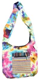 5 Pieces Large Tie Dye Zipper Crossbody Hobo Bags - Draw String & Sling Packs