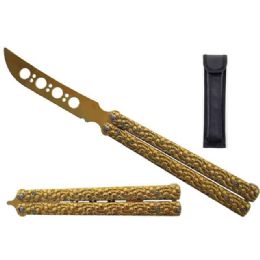 12 pieces 11-inch Big Boy's Butterfly Trainer - Gold - Toy Weapons