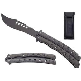 12 pieces 9-inch Butterfly Trainer With Safety Lock - Gray - Toy Weapons