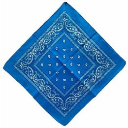 12 pieces Blue Paisley Fabric Bandana - Bandanas